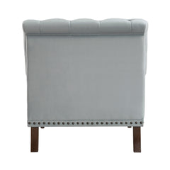 Luxurious Living Room Accent Chair 1pc Gray Velvet Upholstered Button Tufted Nailhead Trim Modern Living Room Furniture