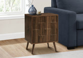Accent Table, End, Side Table, Small, Storage, Lamp, Walnut Laminate, Modern