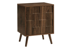 Accent Table, End, Side Table, Small, Storage, Lamp, Walnut Laminate, Modern