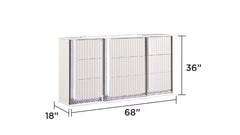 Fabio Contemporary Style 6-Drawer Dresser Made with Diamond-Patterned Side Accents with LED Lighting and Wood in White Finish (INCLUDES DRESSER ONLY) same as G150109123 (NJ inventory)