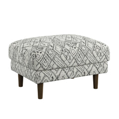 Black Abstract Ottoman