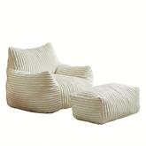 HZ55PMJT-MIBAI1 Suede Sofa Chair with Ottoman - 5-Zone Support & Compact Boxed Delivery