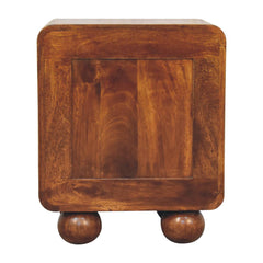 Solid Wood Chestnut Open Woven Bedside, 1-Drawer