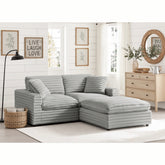 Jenny 3-Piece Chofa in Plush Polyester Cord-Like Fabric