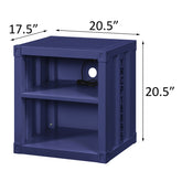 Blue Nightstand with Open Shelf