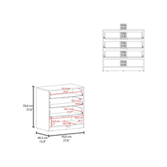 Alder 27" High Three Drawer Dresser And Open Shelf, Bedroom, Entryway, Side Board, Matte Gray - Natural Oak