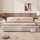 [Cozy White Bouce Upholstered Bed[ - A Dreamy Addition to Your Bedroom, KING