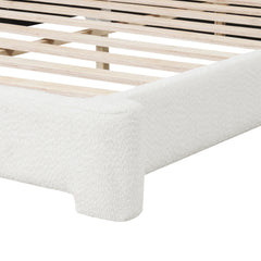 [Cozy White Bouce Upholstered Bed[ - A Dreamy Addition to Your Bedroom, KING