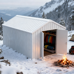 12FT x 20FT Single Garage Metal Shed – Double Door Outdoor Storage Unit Metal Garage Storage Shed
