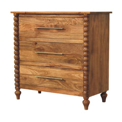 Artisan Furniture Solid Wood Spindle 3-Drawer Chest
