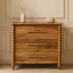 Artisan Furniture Solid Wood Spindle 3-Drawer Chest
