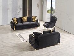 Lust 3Pc Modern Living Room Set in Black(CA INVENTORY)