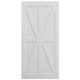 CRAZY ELF 32" x 80" Star Style Real Primed Door Slab, DIY Panel Door, Modern Interior Barn Door, Moisture-proof, Anti-deformation, Pre-Drilled Ready to Assemble, Suitable for Pre-hung and Barn Door