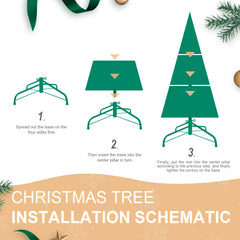 9FT Christmas Tree with 2435 PE+PVC Tips – Full-Bodied Holiday Tree with Hinged Branches, Easy Assembly, Stable Metal Stand, Classic Green Xmas Decoration