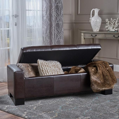 Large 51" Storage Ottoman, Tufted Storage Bench for Living Room, Entryway, or Bedroom