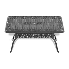 7-Piece All-Weather Cast Aluminum Dining Set, Include 6 Swivel Chairs and Rectangular Table With Black Frame (same sku:W1710S00354)