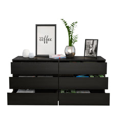 6 Drawer Double Dresser Tronx, Bedroom, Black