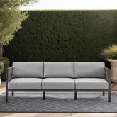 Solenna Aluminum and Rope Outdoor Sofa in Black and Dark Gray