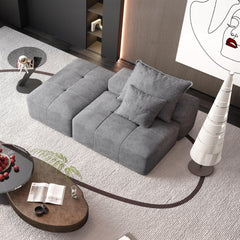 Modern Oversized Modular Sectional Sofa,Sparkling Chenille Fabric Soft Cushion Sofa with 2 Pillows,DIY Combination Tufted Sofa,No Assembly Required
