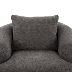 360° Swivel Chair, 38.2" Accent Chair Sofa, Upholstered Swivel Barrel Sofa Chair with a Throw Pillow for Living Room, Bedroom, Office and Hotel, Grey