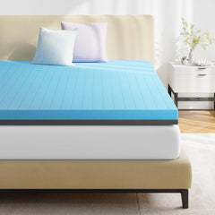 Queen Mattress Topper, 3 Inch Gel Infused Memory Foam Mattress Topper, Cooling Mattress Pad for Pressure Relief Back Pain, CertiPUR-US Certified