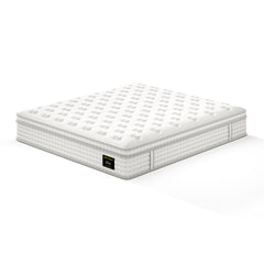 12'' Hybrid Mattress - King, Memory Foam & Pocket Springs for Pressure Relief, Fiberglass Free Ergonomic Home White