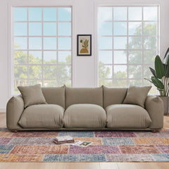 Kely 100'' Mocha Boucle Upholstered Sofa 29.1"H x 100"W x 35.8"D 3 Seater Sofa Comfy Couches for Living Room
