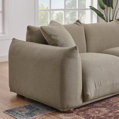 Kely 100'' Mocha Boucle Upholstered Sofa 29.1"H x 100"W x 35.8"D 3 Seater Sofa Comfy Couches for Living Room