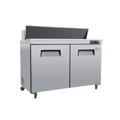 48" Coolchef Mega Top Refrigerated Sandwich Prep Table.NSF, ETL & DOE Certified.Energy-Efficient.Commercial-Grade Stainless Steel.Easy Maintenance