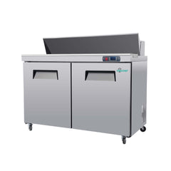48" Coolchef Mega Top Refrigerated Sandwich Prep Table.NSF, ETL & DOE Certified.Energy-Efficient.Commercial-Grade Stainless Steel.Easy Maintenance