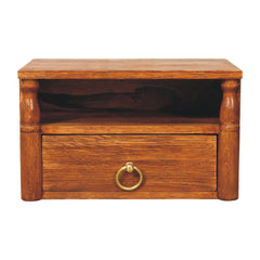 Artisan Furniture Solid Wood Turned Pillar Wall Nightstand