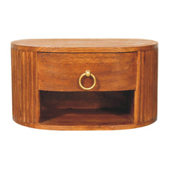 Artisan Furniture Solid Wood Oval Wall Nightstand