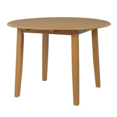 Extendable Round Dining Table for 2–4 People, Folding Wood Dining Table with Adjustable Size, Space-Saving Design for Small Apartments and Dining Areas - LIGHT BROWN