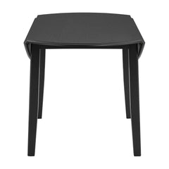 Extendable Round Dining Table for 2–4 People, Folding Wood Dining Table with Adjustable Size, Space-Saving Design for Small Apartments and Dining Areas - BLACK
