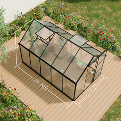 6x10 FT Polycarbonate Greenhouse Raised Base and Anchor Aluminum Heavy Duty Walk-in Greenhouses for Outdoor Backyard in All Season