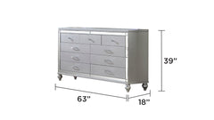 LIZZELLE Upholstery Wooden Queen 4 PC Bedroom set with Ambient lighting in Beige Velvet Finish(CA INVENTORY)
