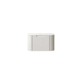 DINA 24'' Wall Mounted Plywood Cabinet with Carrara White Sintered Stone Countertop, One Drawer, NO Basin, NO Faucet and Drain, White Color (New SKU)