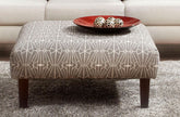 Contemporary style Square Upholstery Ottoman Triangle Pattern With High Density Foam Cushion Neutral Finish