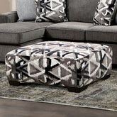 Contemporary Style Square Ottoman With Plastic Legs Dynamic Design Pocket Coil Seating Multi Finish