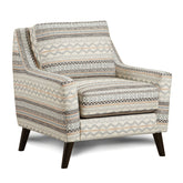 Transitional Style 1pc Chair Woven Fabric Wooden Legs Sloping Arms Gel Foam Padded Multi Finish