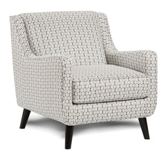 Soft Weave Fabric Upholstered Chair Round Angled Feet Sloping Track Arms Multi Finish Primary Living Space