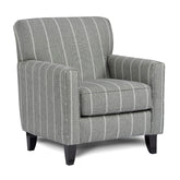 Modern Squared Design Chair Large Pillow Back Welt Trim Transitional style Stripe Pattern Paisley Multi Finish