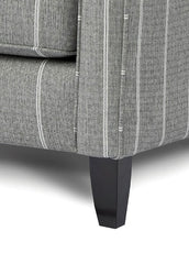Modern Squared Design Chair Large Pillow Back Welt Trim Transitional style Stripe Pattern Paisley Multi Finish