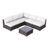 LSI 4-Person Rattan Patio Lounge Set with premium Cushions – No Assembly Required