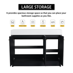 48 Inch Freestanding Bathroom Vanity with Resin Sink, With Soft Closing Door, KD-Package