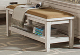 Antique White Bench
