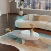 46" x 29" x 12" Modern Cobblestone Coffee Table-High Gloss Gray
