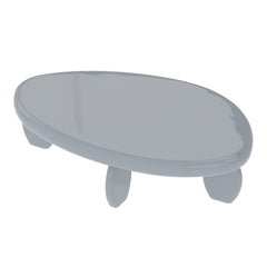 46" x 29" x 12" Modern Cobblestone Coffee Table-High Gloss Gray
