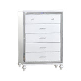 Sterling Mirror Framed 5-Drawer Chest Made With Wood in WHITE Color same as 808857981936 ( CA inventory)