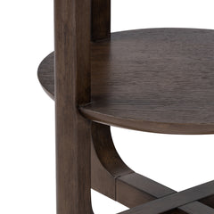 Transitional Style 1pc End Table Quartz Stone Top Trestle Base Dark Walnut Finish Primary Living Room